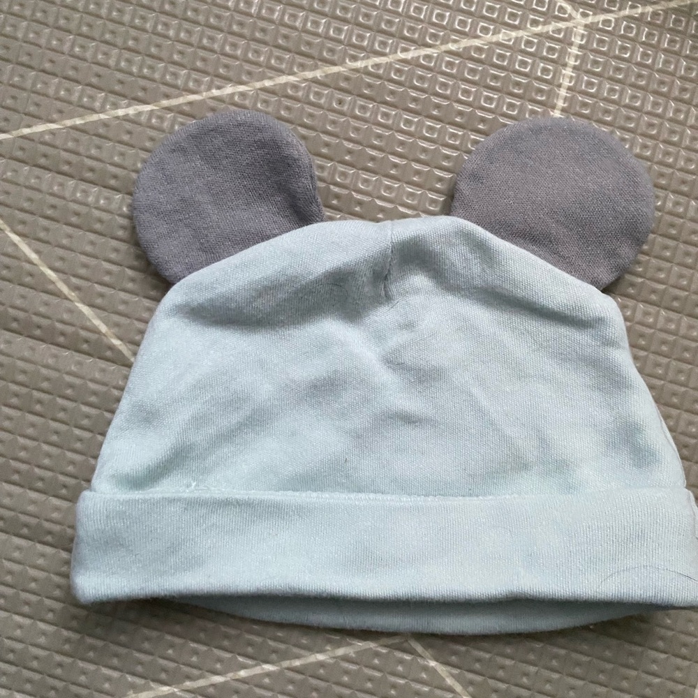 2 for $10, 3 for $12- Newborn Blue and Gray Mickey Mouse Ear Hat - Picture 2 of 2